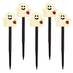Halloween Ghost Stake Lights 30L Pk5 2F Solar PDQ