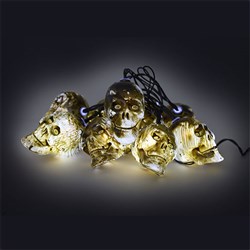 Halloween Skull String Lights Cool White Leds Pk10 B/OP PDQ