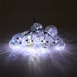 Halloween Iridescent Skull Lights Pk10 B/OP PDQ