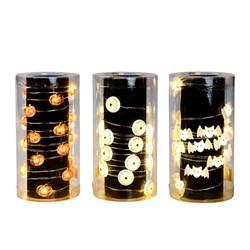 Halloween Micro Led Lights 20L W.White Silver Wire Asstd Des