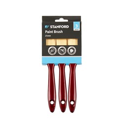 Paint Brush 3Pk Plastic Handle 25mm