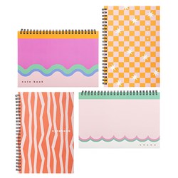 Notebook Card Cover Printed Spiral 4Ast A5 120pg