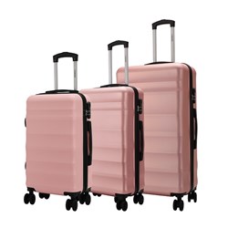 Luggage Set 3 ABS 8 Wheels 50/60/70 Non-Expandable Pink