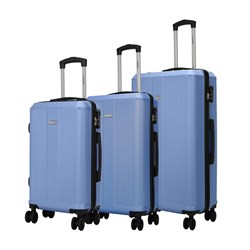 Luggage Set 3 ABS 8 Wheels 50/60/70 Non-Expandable Lt Blu