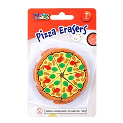 Erasers Novelty Pizza Design 7pk