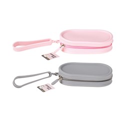 Cosmetic Bag Silicone Large Oval 16x9x4cm 2 Asst