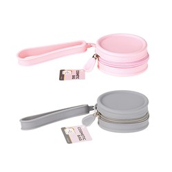 Cosmetic Bag Silicone Small Circle 8x4cm 2 Asst