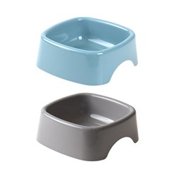 Pet Bowl Square Plastic 2 Asstd Colours