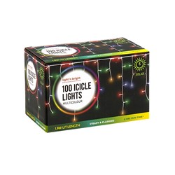 Lights Solar Icicle Pk100 Multicolour 2F