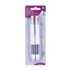 Pen Ballpoint Retractable 2pk Multi Colours 4 in One