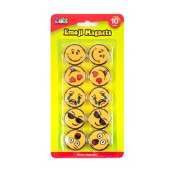 Magnets Novelty Emoji Faces Round 10pk