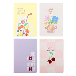 Notebook Card Cover Stitched 4 Asstd Des A5 96pg