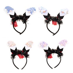 Headband Novelty Xmas Gnome Santa 4 Asst