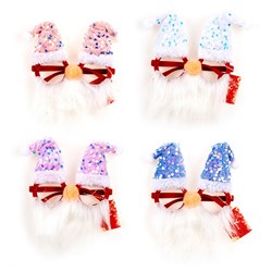 Glasses Novelty Xmas Santa Hat w Beard 4 Asst