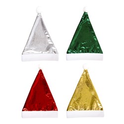 Hat Santa Xmas 28x38cm 4 Asst