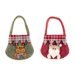 Gift Bag Xmas Stocking w 3D 13x16cm 2 Asst