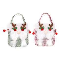 Gift Bag Xmas Stocking w 3D 20x23cm 2 Asst