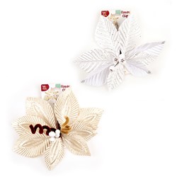 Decoration Xmas Ornaments Flower w Clip On 32x47cm