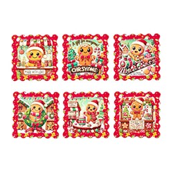 Xmas Kitchen Coaster Ceramic 11cm 6 Asst PDQ