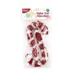 Decoration Xmas Ornaments Tinsel Candy Cane 2pk