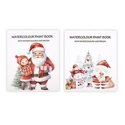 Book Colouring Xmas Set Watercolour w Paintbrush
