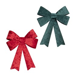 Bow Xmas Flocked 38x44cm 2 Asst