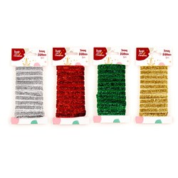 Gift Ribbon Xmas Glitter 5m 4 Asst