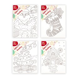 Xmas Canvas DIY Colour 15x20cm 4 Asst