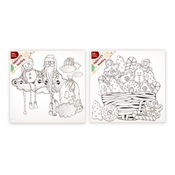 Xmas Canvas DIY Colour 30x30cm 2 Asst