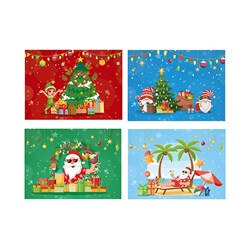 Holder Money Gift Card Xmas 4pk Asst Designs