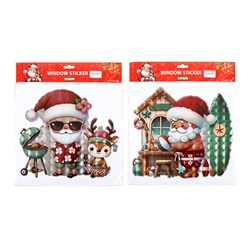 Stickers Window Xmas 30.5x30.5cm 2 Asst