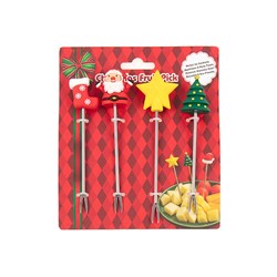 Xmas Kitchen Cutlery Fruit Fork 4pk 12cm