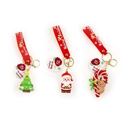 Xmas Novelty Key Chain 3 Asst PDQ