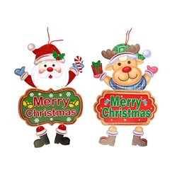 Decoration Xmas Hanging Sign 35x55cm 2 Asst
