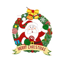 Decoration Xmas Hanging Sign Wreath 35x40.5cm