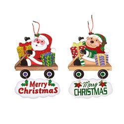 Decoration Xmas Hanging Sign 25x35cm 2 Asst
