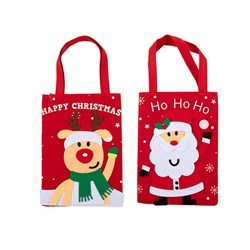 Gift Bag Xmas Stocking 20x27cm 2 Asst