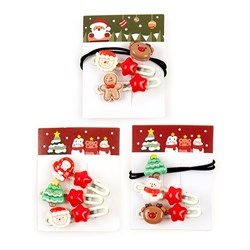 Hair Clip Novelty Xmas 3 Asst