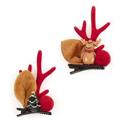 Hair Clip Novelty Xmas 2pk 2 Asst