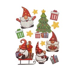 Stickers Window Xmas PVC 42x30cm 2 Asst