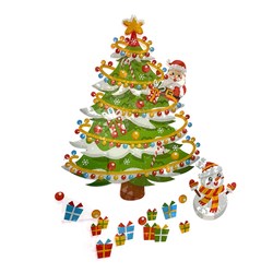 Stickers Window Xmas PVC Tree 48x53cm