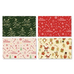 Tablecloth Xmas 450cm PEVA w Flannel Backing 4 Asst