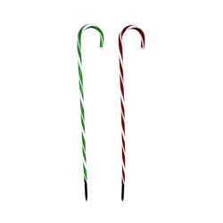 Decoration Garden Stake Xmas Candy Cane 100cm 1M 2 Asst