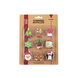 Eraser Xmas 9pk