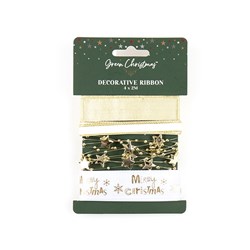 Gift Ribbon Xmas w Print 2m