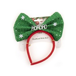 Headband Novelty Xmas w Bow