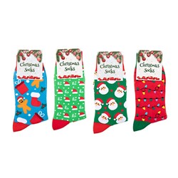 Clothing Xmas Socks 4 Asst One Size Fits Most