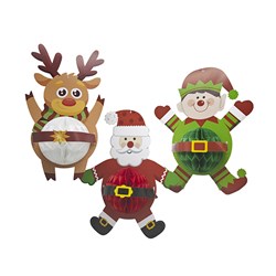 Decoration Xmas Bauble Honeycomb 3pk Set 35cm