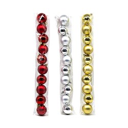 Decoration Xmas Bauble 10pk 5cm 3 Asst