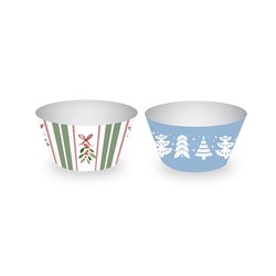 Printed Xmas RPET Bowl 15cm 2 Asst PDQ